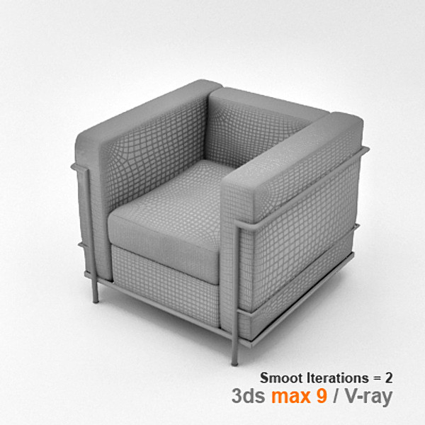 3ds max le corbusier lc2 2 - chair 05 by lajhar